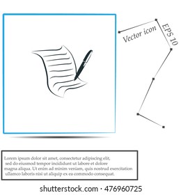  Sheet of paper and pen icon