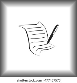  Sheet of paper and pen icon