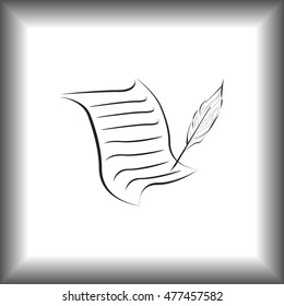  Sheet of paper and pen icon