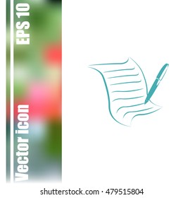  Sheet of paper and pen icon