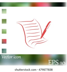  Sheet of paper and pen icon