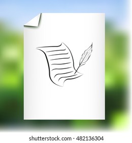  Sheet of paper and pen icon