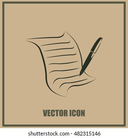  Sheet of paper and pen icon