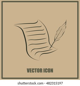  Sheet of paper and pen icon