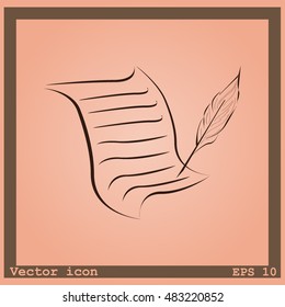  Sheet of paper and pen icon
