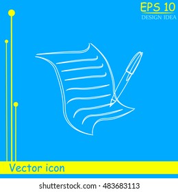  Sheet of paper and pen icon