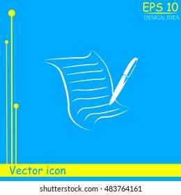  Sheet of paper and pen icon