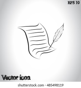  Sheet of paper and pen icon