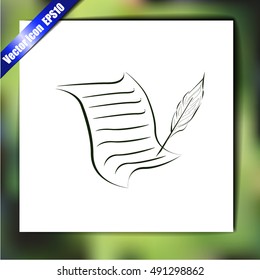  Sheet of paper and pen icon