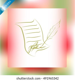  Sheet of paper and pen icon