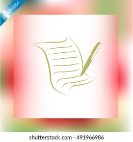  Sheet of paper and pen icon