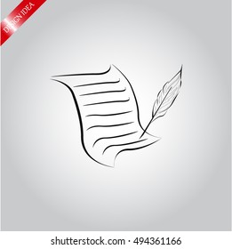  Sheet of paper and pen icon