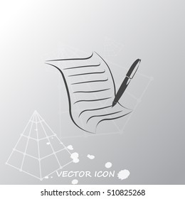  Sheet of paper and pen icon