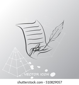  Sheet of paper and pen icon