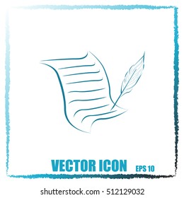  Sheet of paper and pen icon