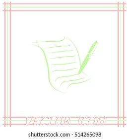  Sheet of paper and pen icon