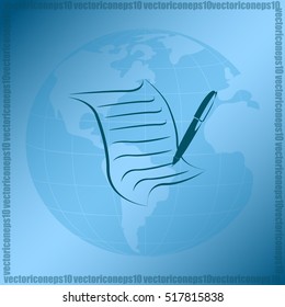  Sheet of paper and pen icon