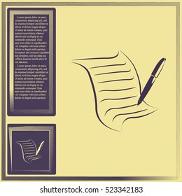  Sheet of paper and pen icon