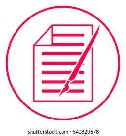 Sheet of paper and pen icon