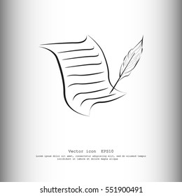  Sheet of paper and pen icon