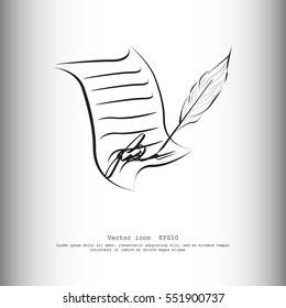  Sheet of paper and pen icon