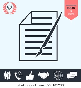 Sheet of paper and pen icon