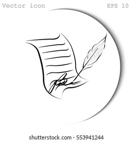 Sheet of paper and pen icon