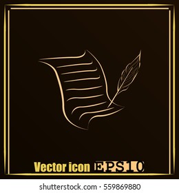  Sheet of paper and pen icon