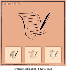  Sheet of paper and pen icon