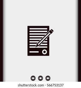 Sheet of paper and pen icon.