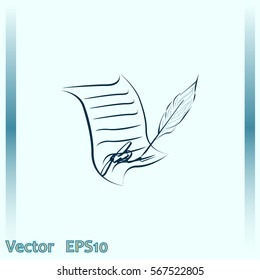  Sheet of paper and pen icon