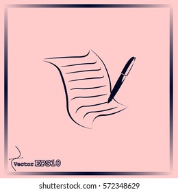  Sheet of paper and pen icon