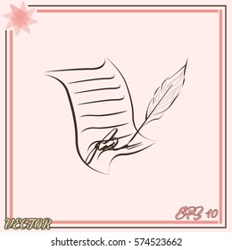  Sheet of paper and pen icon