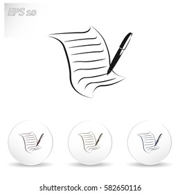  Sheet of paper and pen icon
