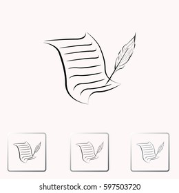  Sheet of paper and pen icon