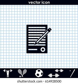 Sheet of paper and pen icon.