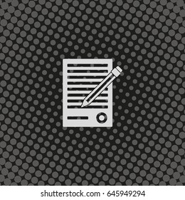 Sheet of paper and pen icon.