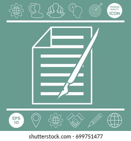 Sheet of paper and pen icon