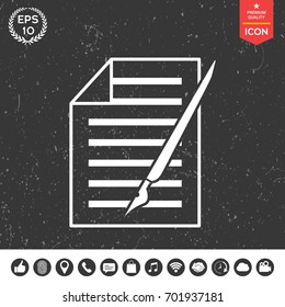 Sheet of paper and pen icon