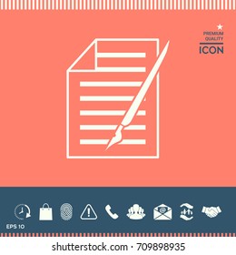 Sheet of paper and pen icon
