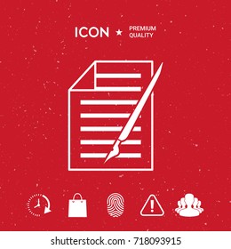 Sheet of paper and pen icon