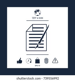 Sheet of paper and pen icon