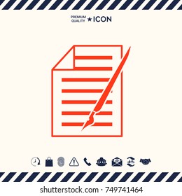 Sheet of paper and pen icon