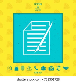 Sheet of paper and pen icon