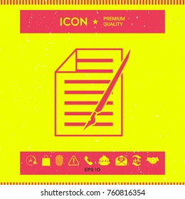 Sheet of paper and pen icon