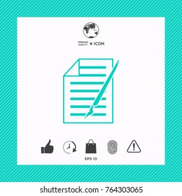 Sheet of paper and pen icon