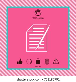 Sheet of paper and pen icon