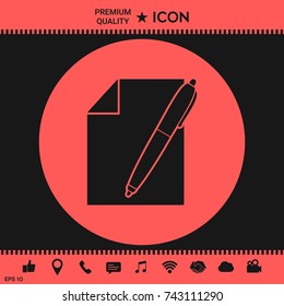 Sheet of paper and pen symbol icon