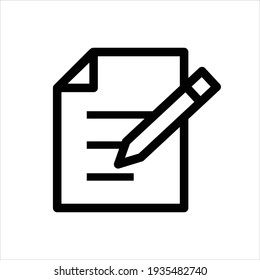 sheet of paper and pen. vector icon. vector icon. Notepad edit document with pencil icon. Vector illustration. Business concept note edit pictogram. File, Education, Pen, Pencil vector icon