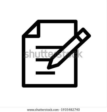 sheet of paper and pen. vector icon. vector icon. Notepad edit document with pencil icon. Vector illustration. Business concept note edit pictogram. File, Education, Pen, Pencil vector icon